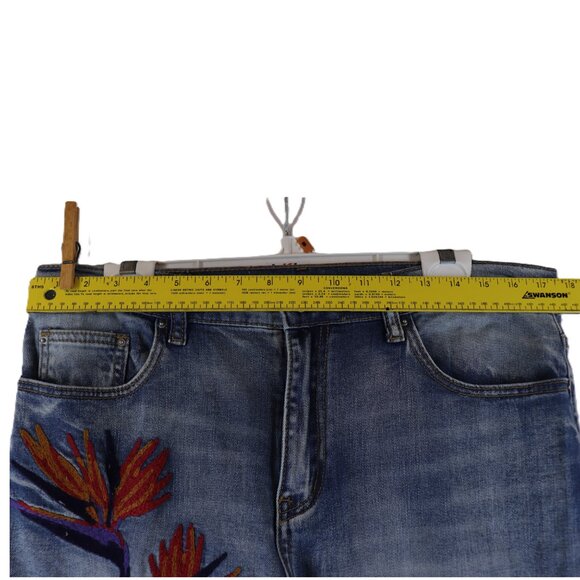 MNMI Embroidered Women's Blue Denim Jeans Size 36x33 - Picture 8 of 11